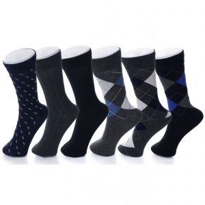 בלאק פריידי ישראל - מבצעים לכל השנה בגדי גברים Alpine Swiss 6 Pack Mens Cotton Dress Socks Mid Calf Argyle Pattern Solids Set