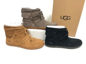 בלאק פריידי ישראל - מבצעים לכל השנה נעלי נשים UGG Australia Reid Chestnut Black Slate Ankle Boot sizes 1019129 Suede Bootie