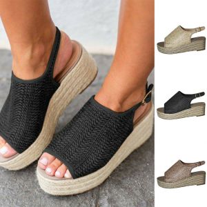 בלאק פריידי ישראל - מבצעים לכל השנה נעלי נשים Womens Ladies Open Toe Buckle Ankle Strap Sandals Summer Casual Roman Shoes Size