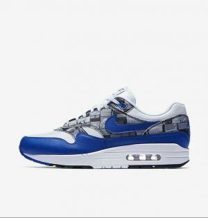 בלאק פריידי ישראל - מבצעים לכל השנה נעלי גברים Nike Air Max 1 Print "We Love Nike" AQ0927-100 White Royal Blue Grey Men&#039;s Shoes