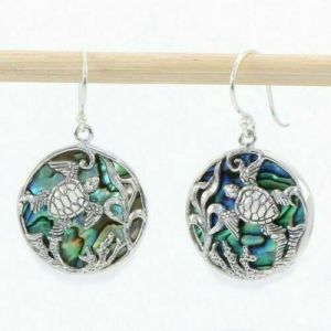 בלאק פריידי ישראל - מבצעים לכל השנה שעונים ותכשיטים Fashion Women Cute Silver Beach Sea Turtle Dangle Earrings Abalone Shell Jewelry