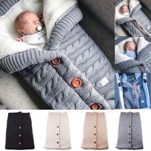 בלאק פריידי ישראל - מבצעים לכל השנה בגדי תינוקות Newborn Infant Baby Blanket Knit Crochet Winter Warm Swaddle Wrap Sleeping Bag U