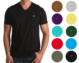 בלאק פריידי ישראל - מבצעים לכל השנה בגדי גברים Lacoste Men&#039;s Premium Pima Cotton Sport Athletic Jersey V-Neck Shirt T-Shirt