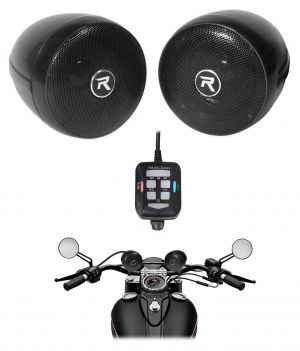 בלאק פריידי ישראל - מבצעים לכל השנה אביזרי רכב (2) Rockville RockNRide 3" Powered Bluetooth Metal Motorcycle Handlebar Speakers